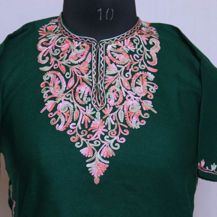 Green Kids Traditional Kashmiri Pheran L25 - Image 2