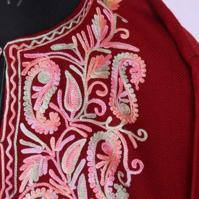 Maroon Kids Traditional Kashmiri Pheran L25 - Image 3
