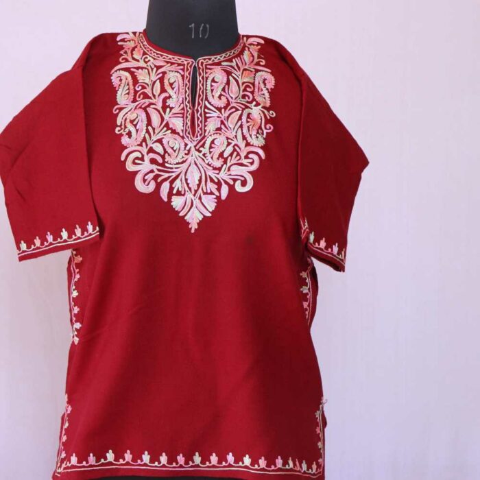 Maroon Kids Traditional Kashmiri Pheran L25