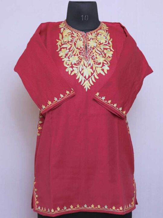 Pink Posh Cashmilon Girls Pheran/Short Kurta (L30)