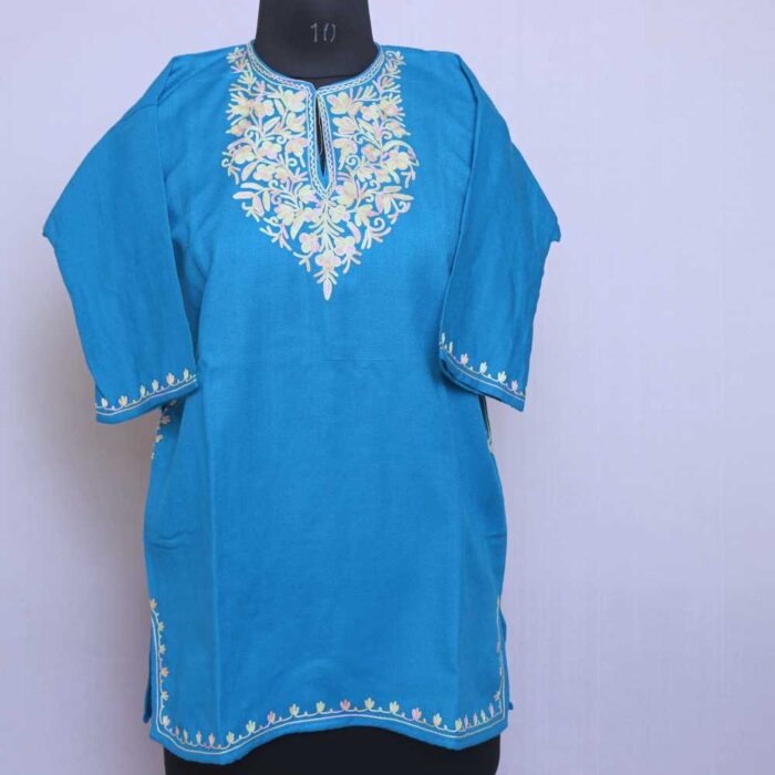 Blue Cashmilon Traditional Kids Ari Pheran (L30)