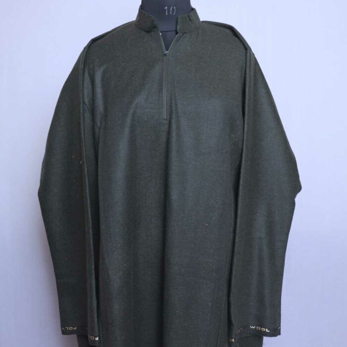 Khaki Green Traditional Men Kashmiri Pheran L48 - Image 3