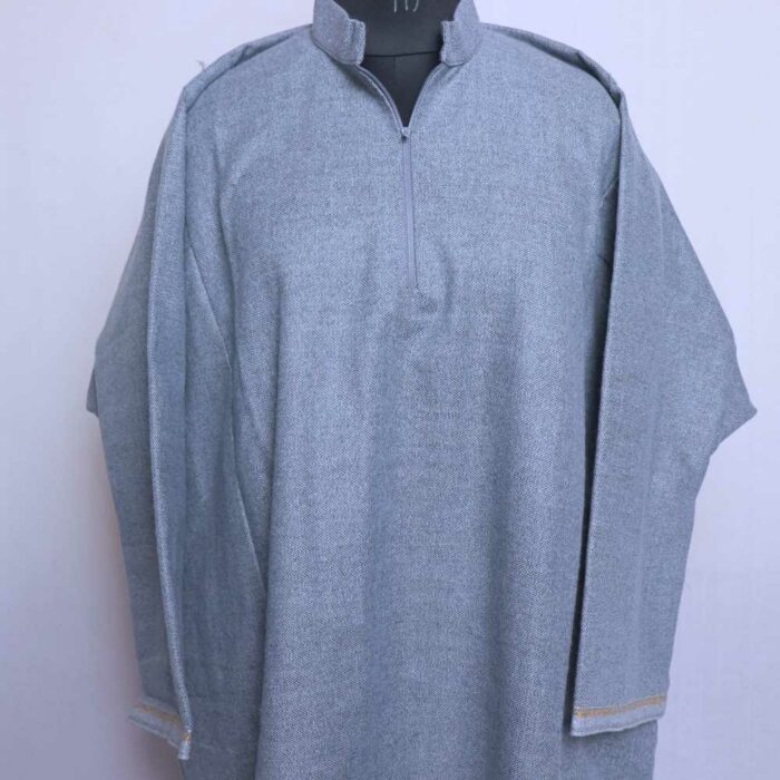 Grey traditional Men Kashmiri Pheran L49 - Image 2
