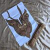 Badami Copper Golden Black Tilla Neck Patch with Border