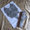 Silver Pink Badami Nukhta Tilla Neck Patch with Border