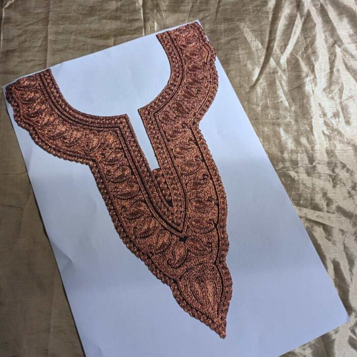 Copper Badami keef Tilla Neck Patch