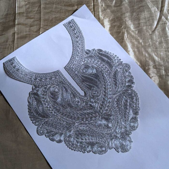 Silver Tilla Neck Patch