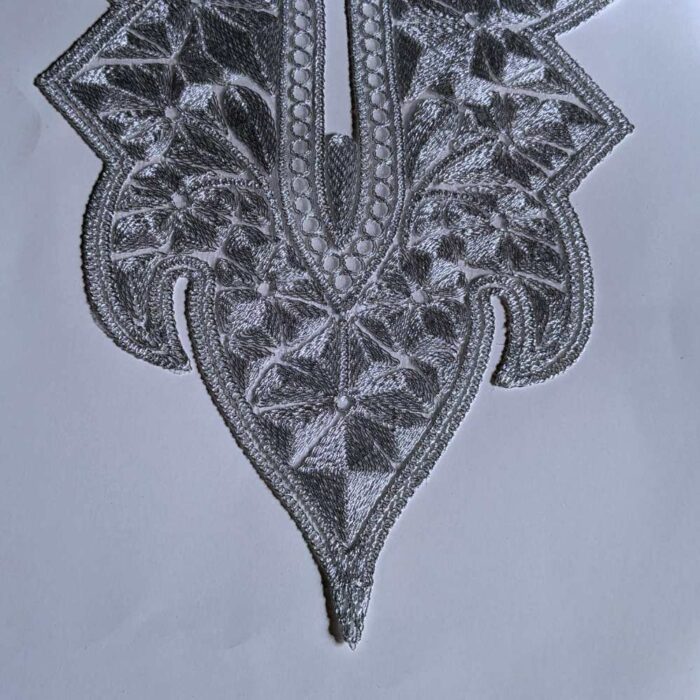 Silver Cutwork Neck Tilla Patch - Image 2