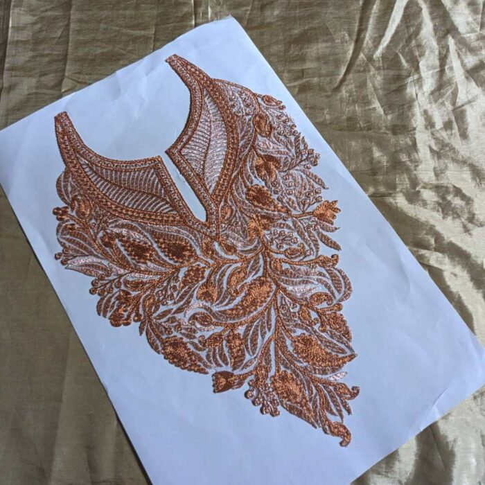 Copper Leaves Neck Tilla Patch