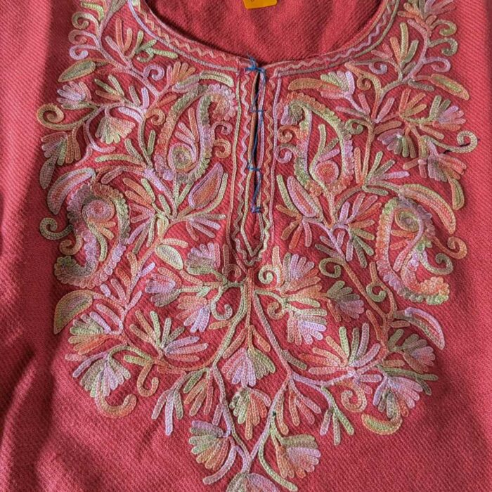 Pink Cashmilon Traditional Kids Ari Pheran (L19) - Image 2
