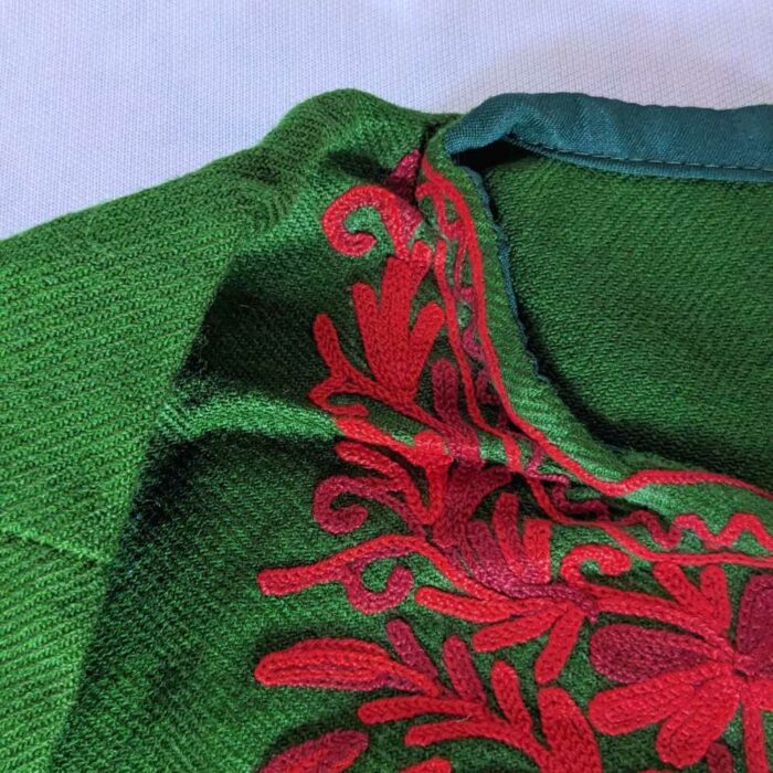 Green Cashmilon Traditional Kids Ari Pheran (L20) - Image 2