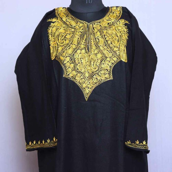 Black Miri Cashmilon Aari Pheran