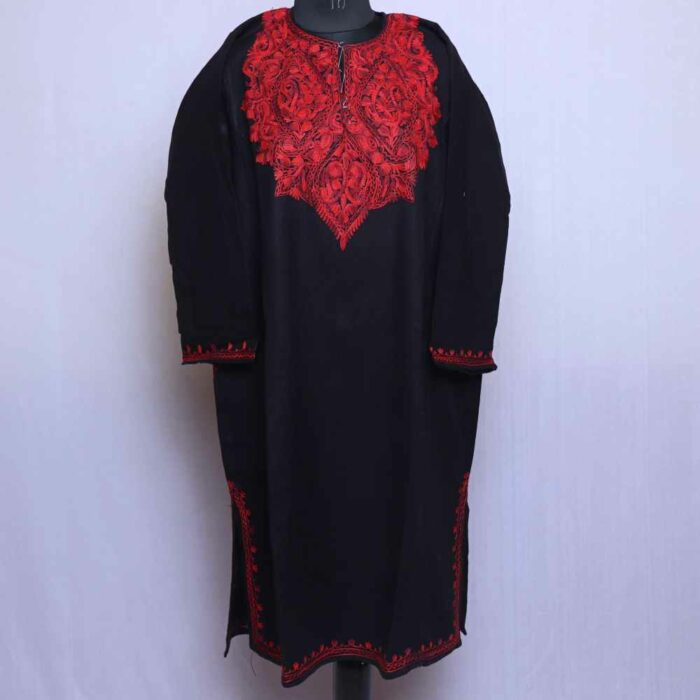 Black Harud Cashmilon Aari Pheran - Image 2