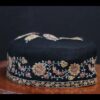 Black Pure Pashmina Hand Sozni Cap