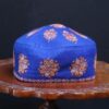 Blue Pure Pashmina Hand Sozni Cap