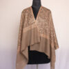 Dark Beige Pashmina Jali Sozni Hand Work Stole