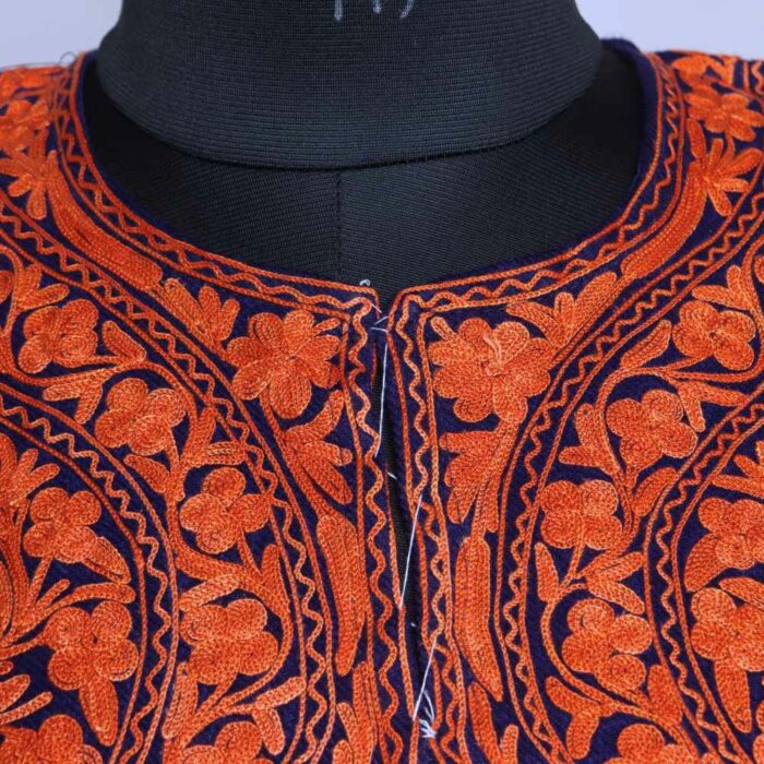Dark Blue Kashmiri Pheran - Traditional Winter Fashion Heritage - Image 3