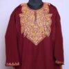 Dark Maroon Nishat Aari Cashmilon Pheran