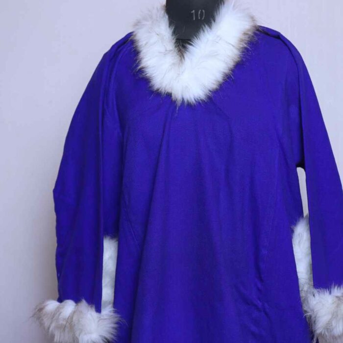 Blue Cashmilon Fur Pheran