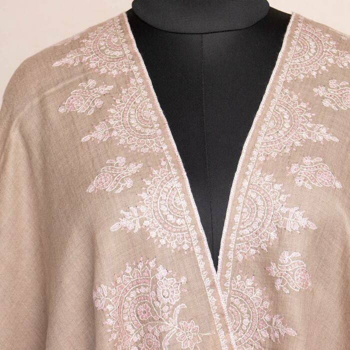 Pashmina Natural Sozni HandWork Stole - Image 3