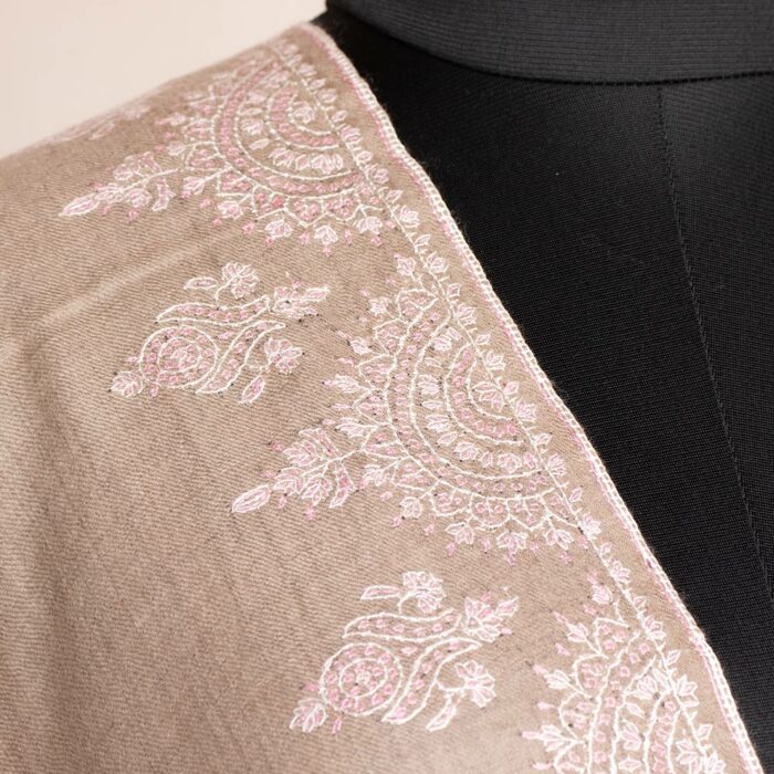 Pashmina Natural Sozni HandWork Stole - Image 2