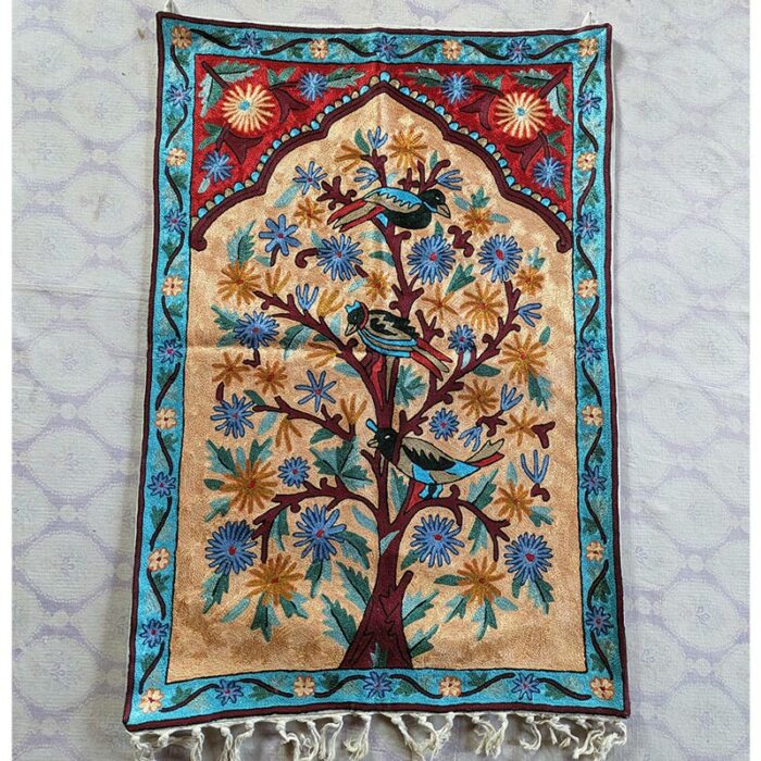 Kashmiri Chainstitch Wall Hanging - Exquisite Tree of Life Decor 3x2