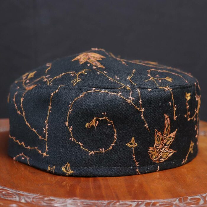 Black Toosha Sozni Handwork Cap