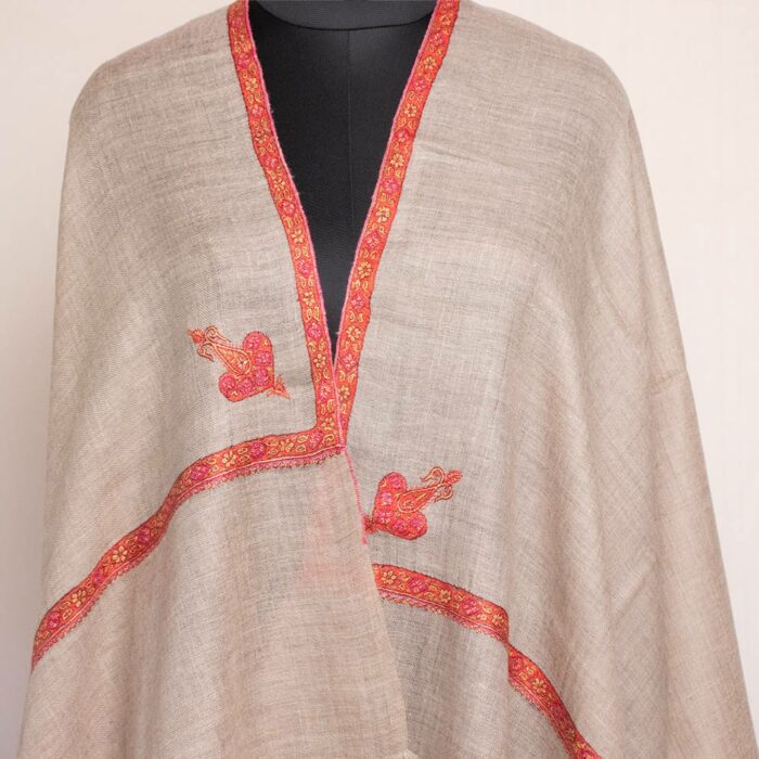 Toosh Color Pashmina Sozni Hand Work Stole - Image 2