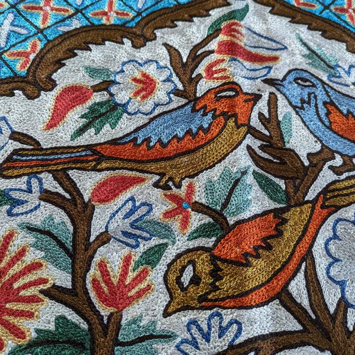 Charming Tree of Life 3x2 Kashmiri Chainstitch Wall Hanging - Image 3