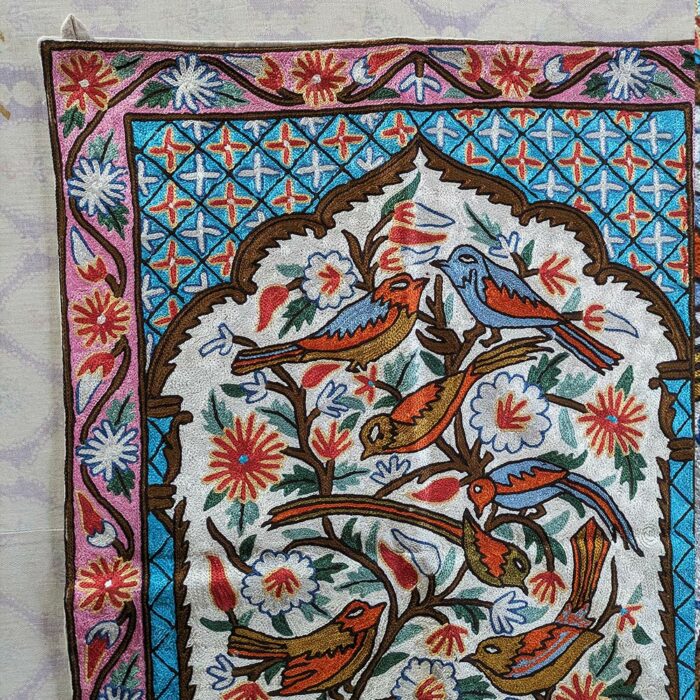 Charming Tree of Life 3x2 Kashmiri Chainstitch Wall Hanging - Image 2