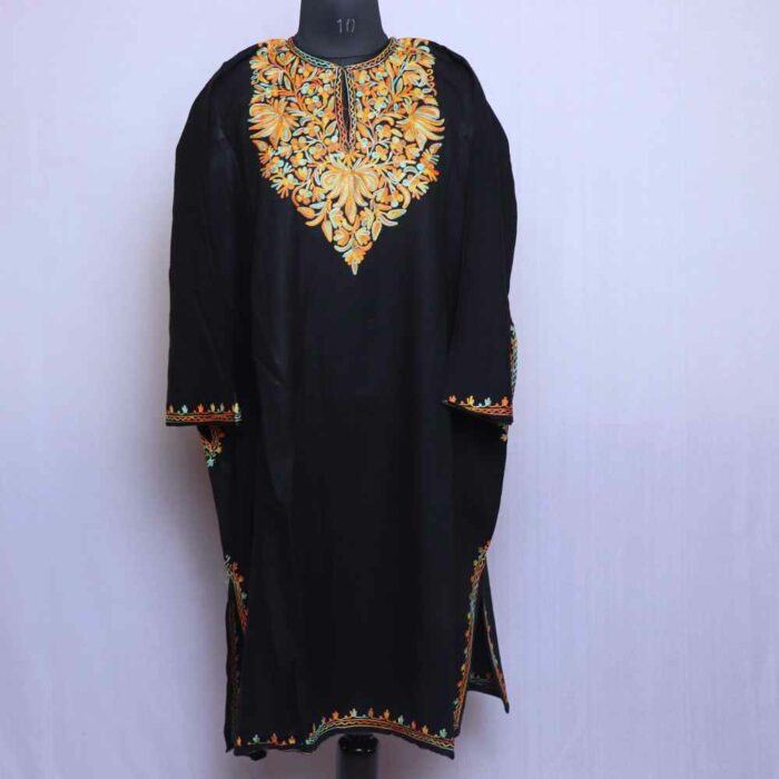 Black Magami Cashmilon Aari Pheran - Image 2