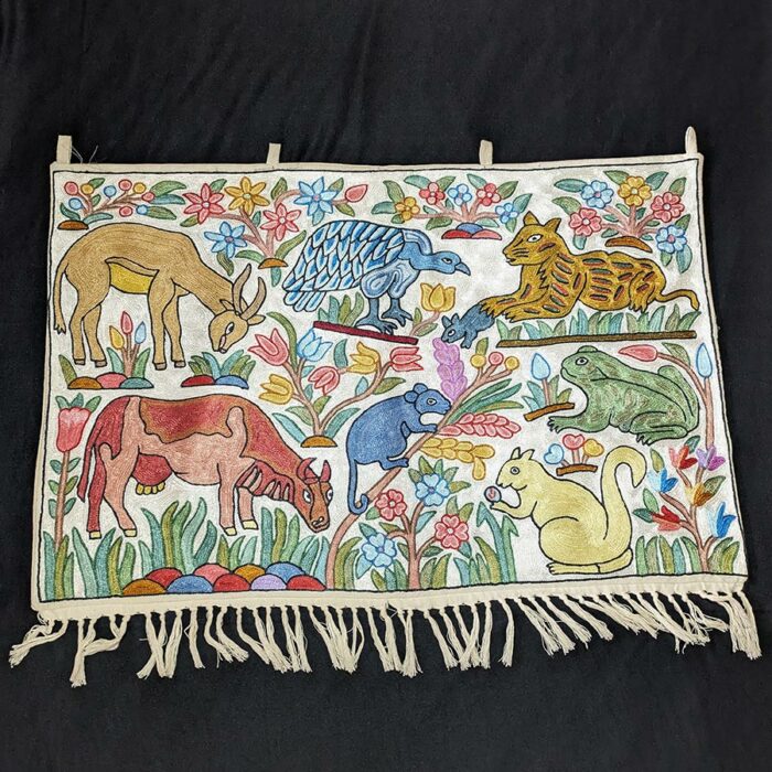 Flora and Fauna Chainstitch Handmade Wall Hanging 3×2