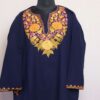 Dark Navy Blue Cashmilon Aari Pheran