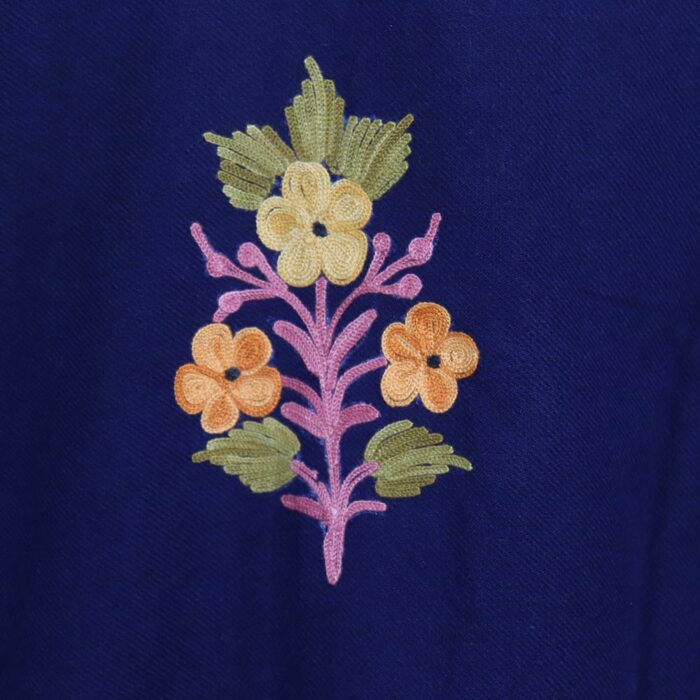 Dark Navy Blue Cashmilon Aari Pheran - Image 3