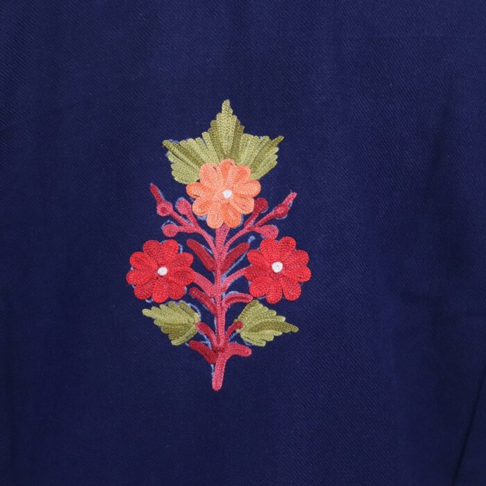 Dark Navy Blue WazulPosh Cashmilon Aari Pheran - Image 4