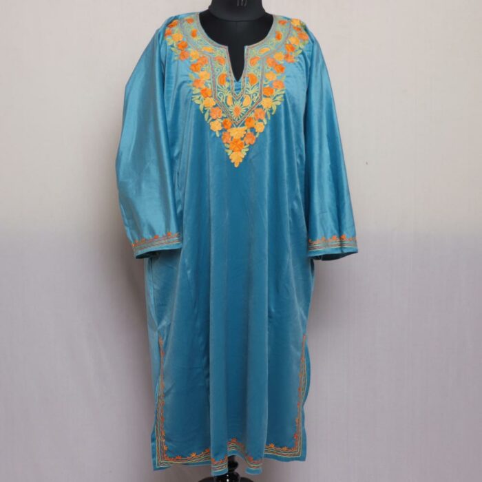 Blue Aari Velvet Pheran - Image 2