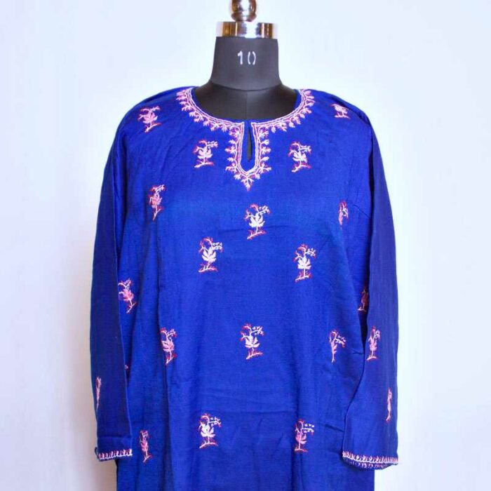 Blue Hand Sozni Botidar 56 Count Pheran