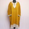Mustard Yellow Raffal Pheran With Border Tilla