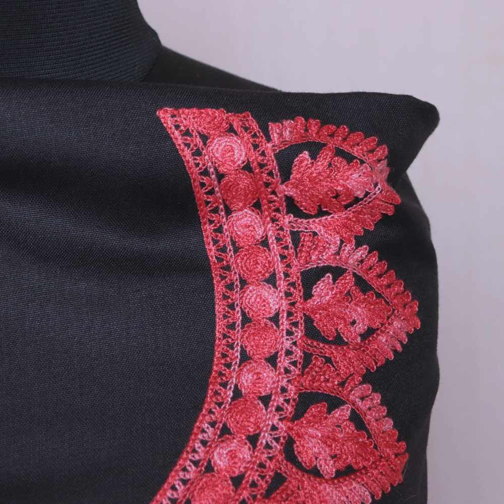Dark Maroon Woolen Heavy Kashmiri Embroidered Straight Suit with Beautiful Woolen Duppata main image 1