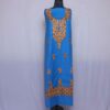 Blue Lidar Booti Daman Kashmiri Woolen Spun Suit With Aari Embroidery