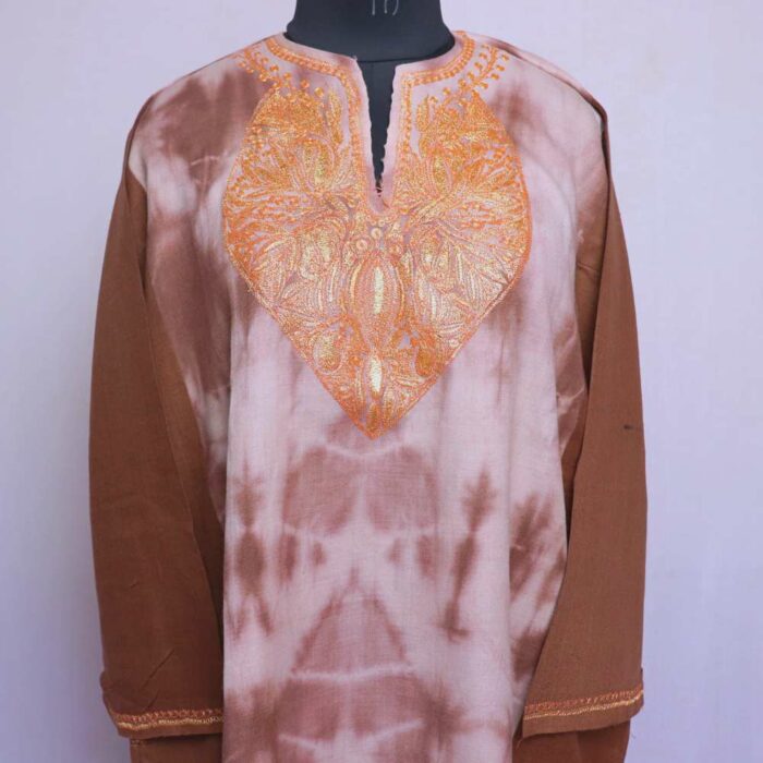 Brown Tie-Dye Raffal Tilla Pheran