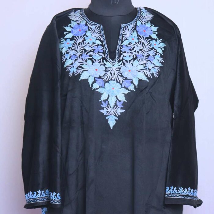 Black Aab Velvet Aari Pheran