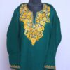 Green Lyodur Winter Kurta with Ari Embroidery