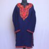 Blue Wozul Chinari Winter Kurta with Ari Embroidery