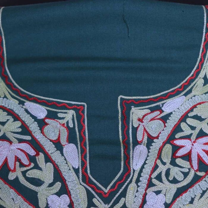Green Chinar Booti Kashmiri Winter Spun Suit With Aari Work - Image 3