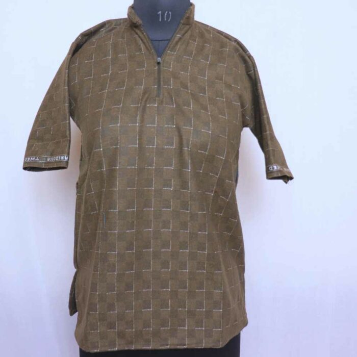 Olive Green Noor Baby Boy Kashmiri Pheran (Length 27)