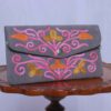 Grey Tic Tac Aari Embroidery Wallet