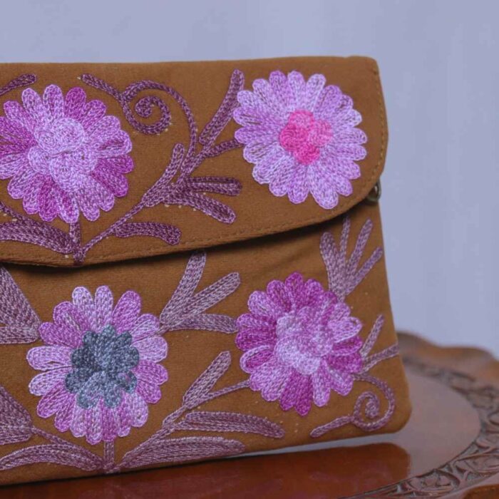 Beige Tic Tac Aari Embroidery Wallet - Image 2