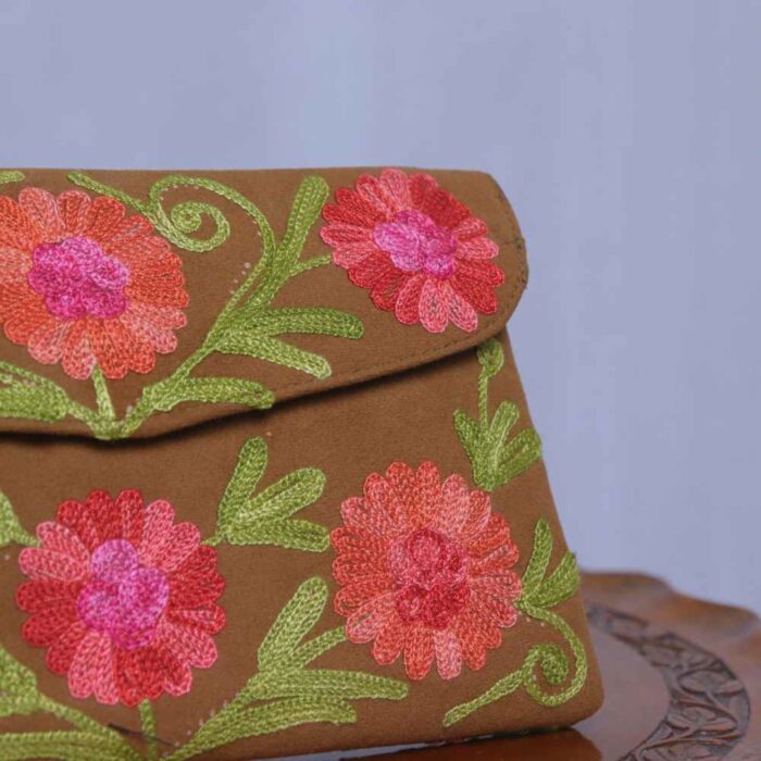 Beige Aftaab Tic Tac Aari Embroidery Wallet - Image 2