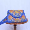 Blue Seude Kashmiri Sling Bag With Ari Embroidery